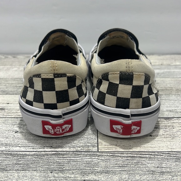 Vans Classic Unisex Size 4.5 US Slip On Checkerboard Canvas White Black Shoes - Picture 4 of 16
